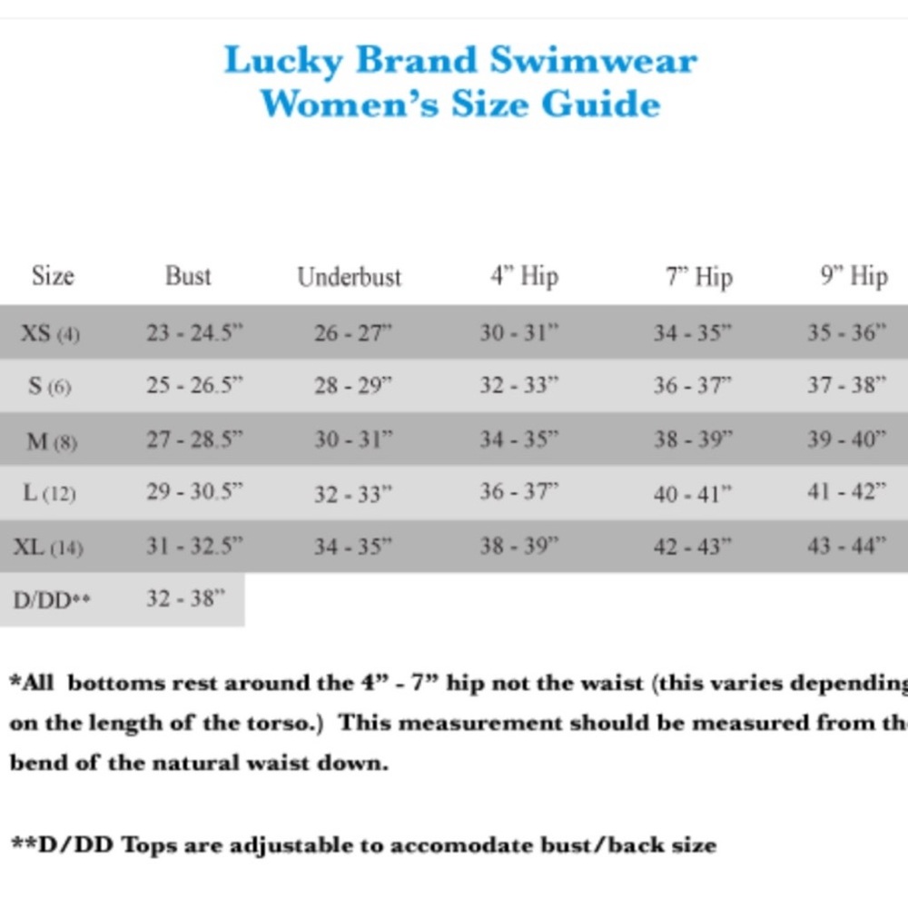 Lucky Brand Co Bathing Suits 5 Piece Set Sz L - Picture 8 of 8